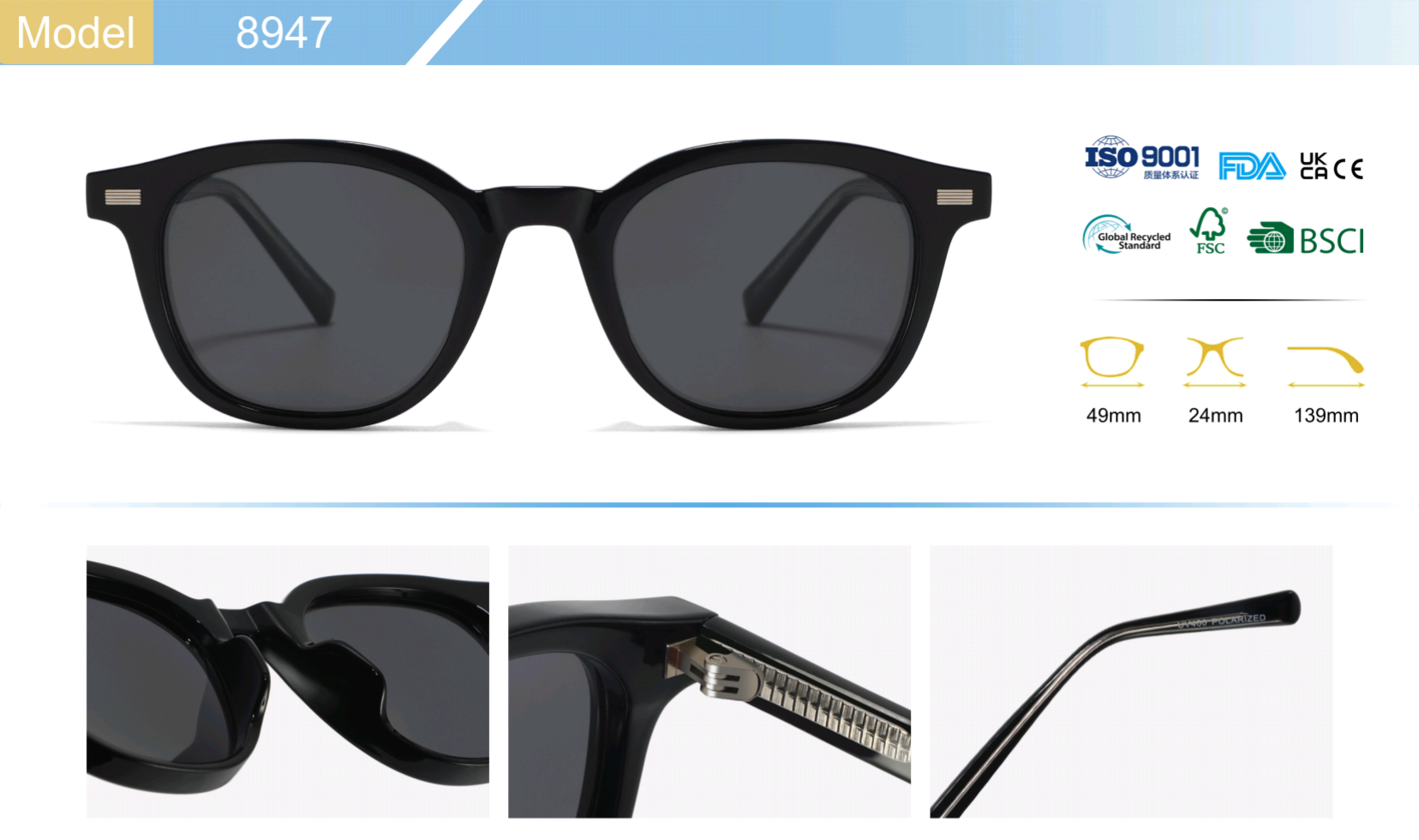 Trendy thick-frame sunglasses bold metal Classic round frames women men's UV400 protection anti-glare scratch-resistant shopping rooftop pj2