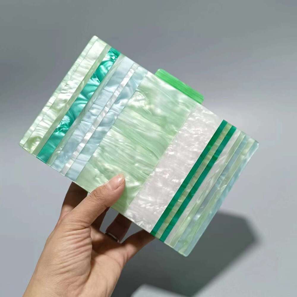 Women's New Color-Block Acrylic Handbag Wedding Evening Chain Crossbody Bag