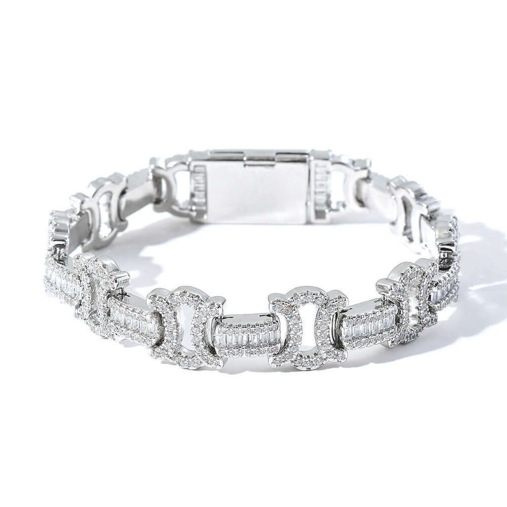 Necklace Bowknot Chain Square Round Mixed Zircon Personality Trendy Men's Hip-Hop Bracelet