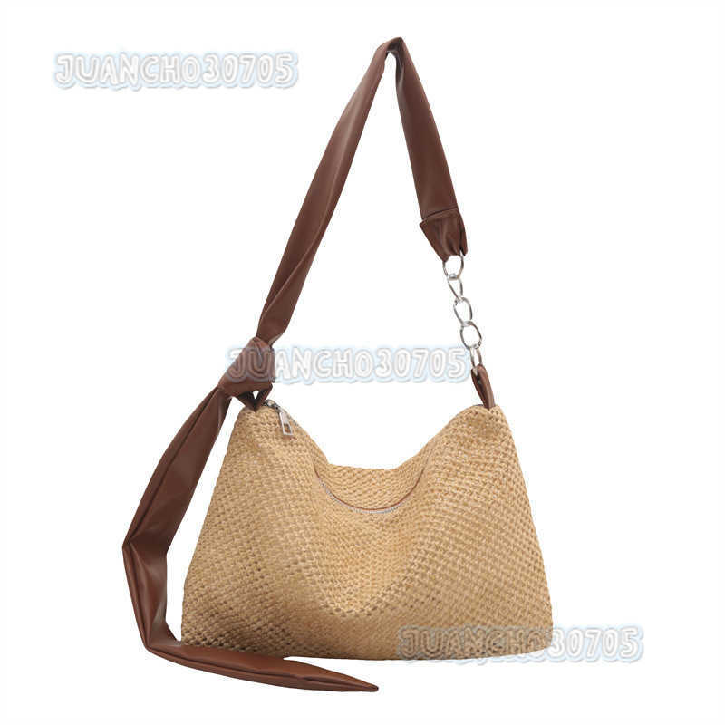 2024 Summer New Niche Underarm Bag Simple Straw Bag Large Capacity Crossbody Shoulder Bag H250809