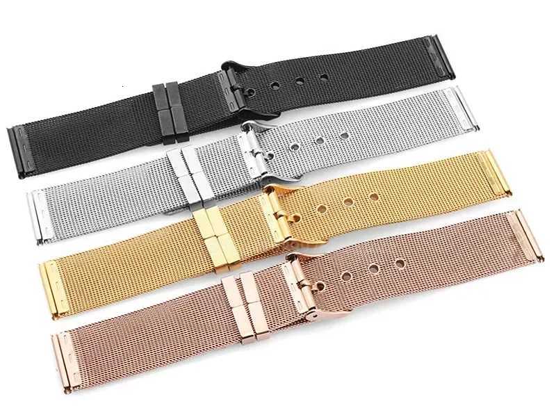 0.4mm Mesh Milanese Watch Band 18mm 20mm 22mm 24mm Stainless Steel Strap Pin Buckle Watchband for Omega for DW Metal Bracelet W250811
