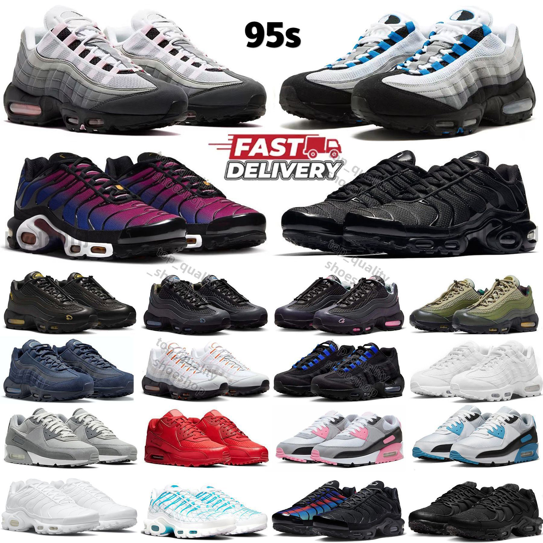 Designer Running Shoes 95 95s Sneakers Casual neon ctz tn tns triple black White big bubbleBlue spark red Pink foam Trainers Mens Womens Outdoor sport shoe