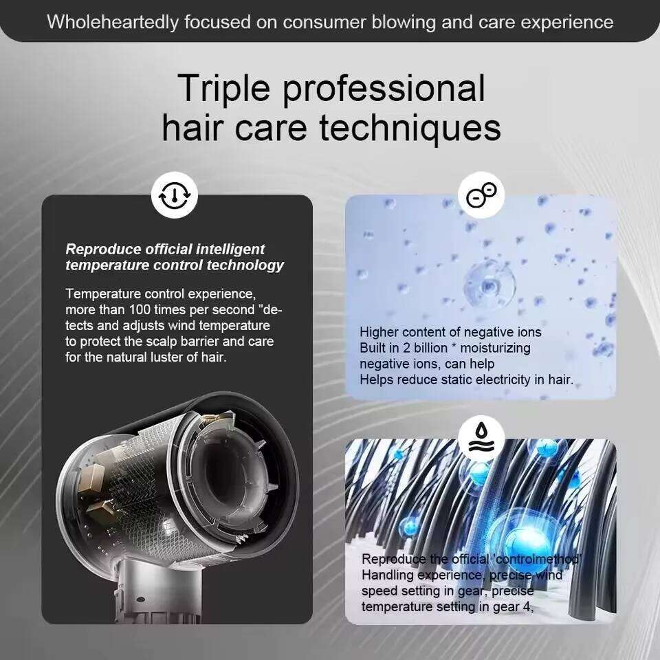 High-Speed Bladeless Dryer Negative Ion Hair Care High-Power,Silent Quick-Drying Portable, Suitable For Home And Travel High Quality