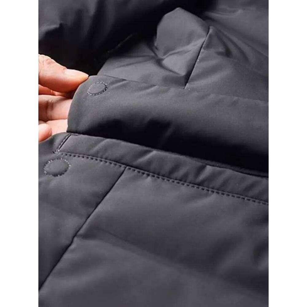 Business Casual New Winter Mens Down Coat Thick Warm Lapel Middle Long Suit Jacket Single Breasted Fashion Slim FIt Overcoat