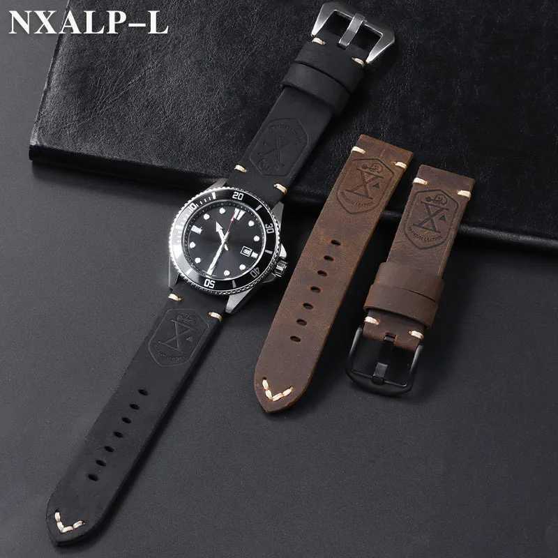 Handmade First Layer Cowhide Watch Strap for Panerai Pam Watchband 20mm 22mm 24mm 26mm Vintage Soft Leather Strap Mens Bracelet W250811