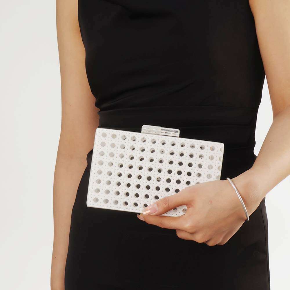 2023 Evening Rattan Woven Trendy Acrylic Single Shoulder Chain Bag for Women