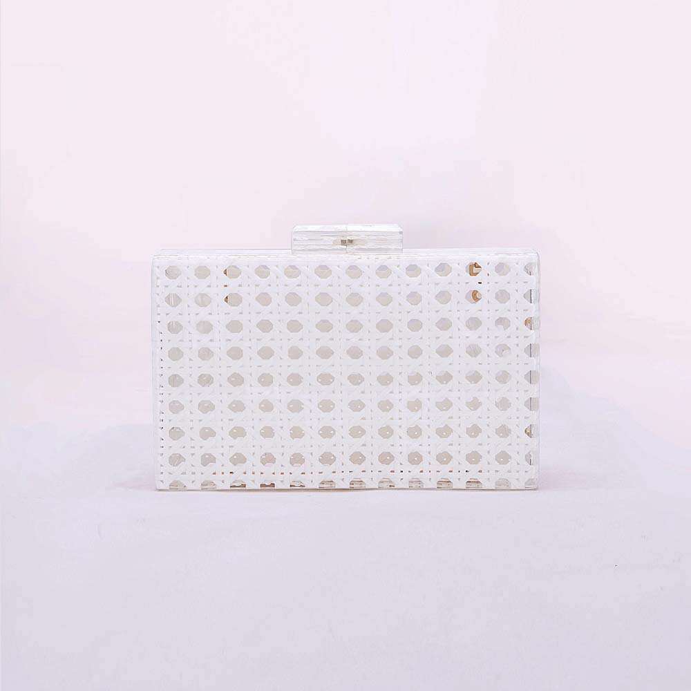 2023 Evening Rattan Woven Trendy Acrylic Single Shoulder Chain Bag for Women