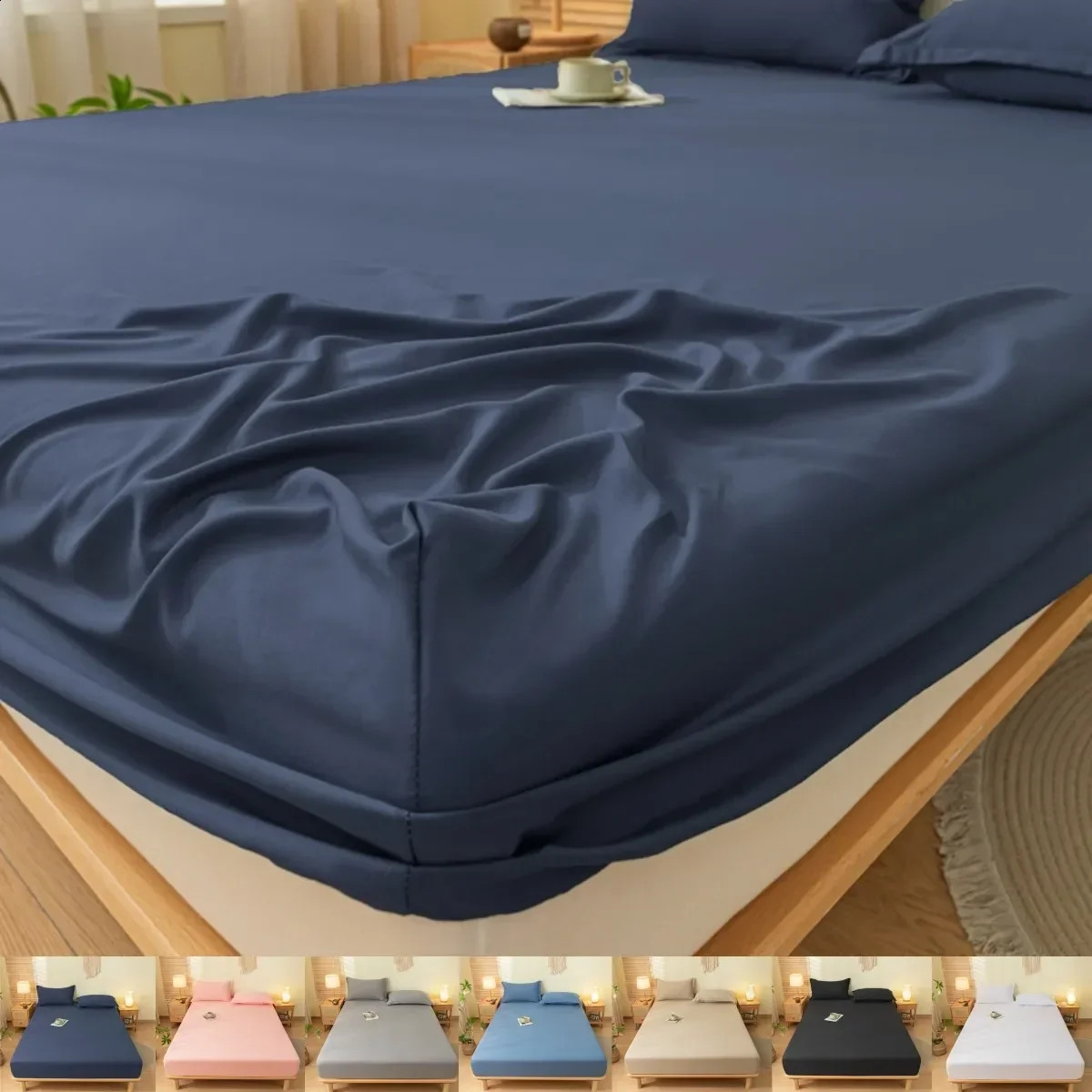 2 People Double Bed Sheet Elastic Fitted Sheet Mattress Cover Couple Bed Linen 150/180x200 Bedding Queen King Size 250811