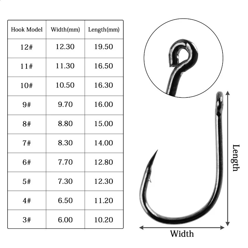 Aorace 100Pcs Fishing Hooks Set Carbon Steel Single Circle Hook Fly Jip Barbed Carp Sea Tackle Accessories 250807