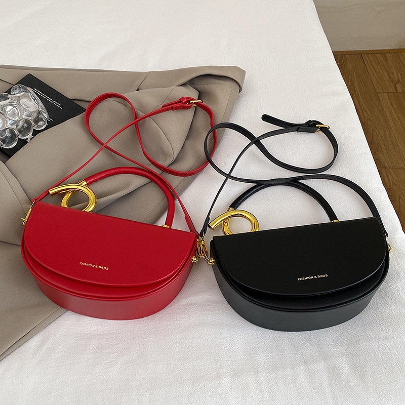 Fashion Trend Saddle Handbag High-end Texture Underarm Versatile Casual Commuting Work Crossbody Shoulder Bag for Women ddmymoon