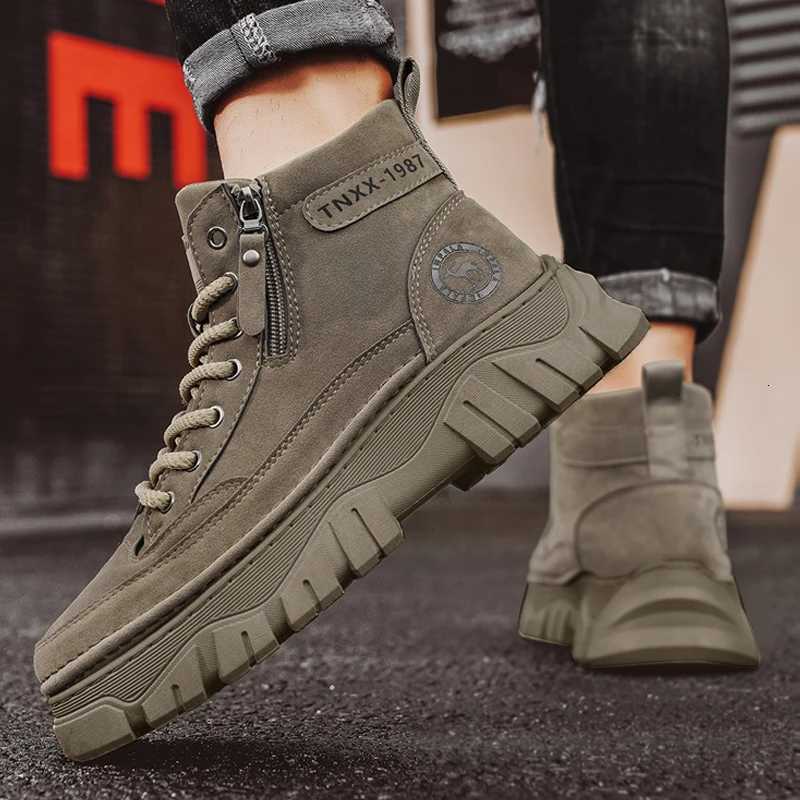 100% Cotton Mens Shoes Casual Winter Boots Leather Cowboy Chelsea Tactical Combat Outdoor Hiking Ankle Sneakers Designer Luxury Tennis W250811