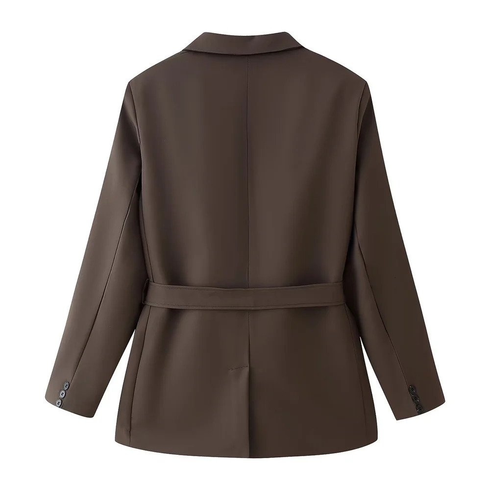 Taop Za Spring and Summer Womens Clothing with Belt Straight Sleeve Suit Coat Multiple Wearing Styles Casual Pants Set 250809