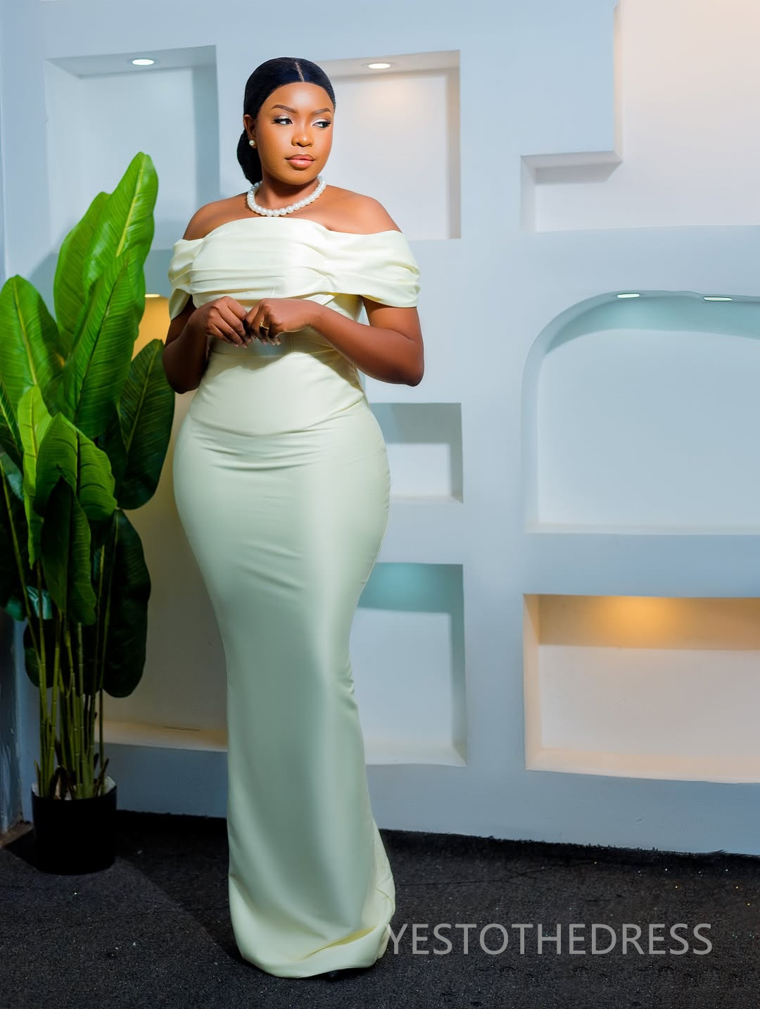 2025 Plus Size Simple Mermaid Wedding Dress Bridal Gowns for Bride Off Shoulder Floor Length Ruffles Wedding Gowns for Marriage D569