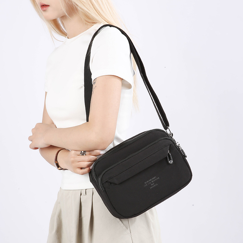 Women's Oxford Cloth Simple Fashion Single Shoulder 2025 Multi-layer Korean Style Trendy Casual Small Crossbody Bag ddmymoon