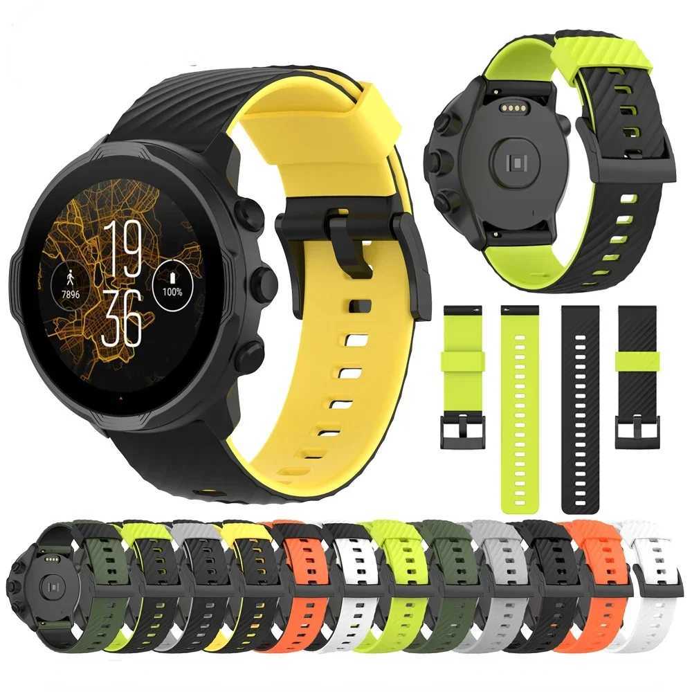 24mm Silicone Watch Straps for Suunto 9 D5 Spartan Sport Smart Wrist Band Replacement Strap for Suunto 7 W250811
