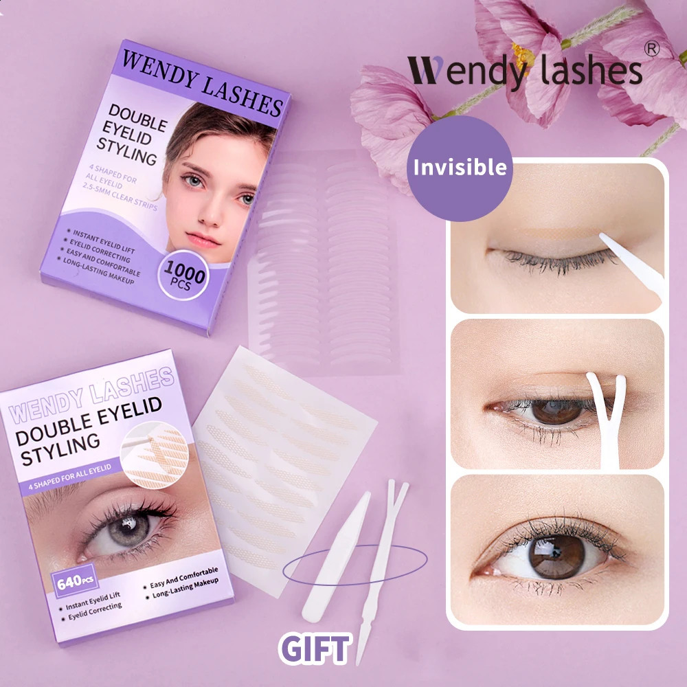 Wendy Lashes Double Eyelid Tape Sticker Self 600Pcs /1000Pcs Adhesive Eyelid Tape Stickers Makeup Clear Beige Invisible Tool 250807