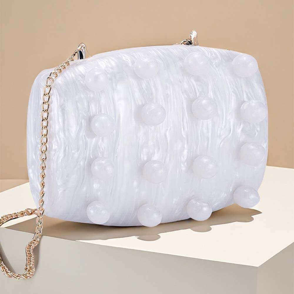 Women's New Fashion Circle Acrylic Evening Bag Single Shoulder Crossbody Party Clutch