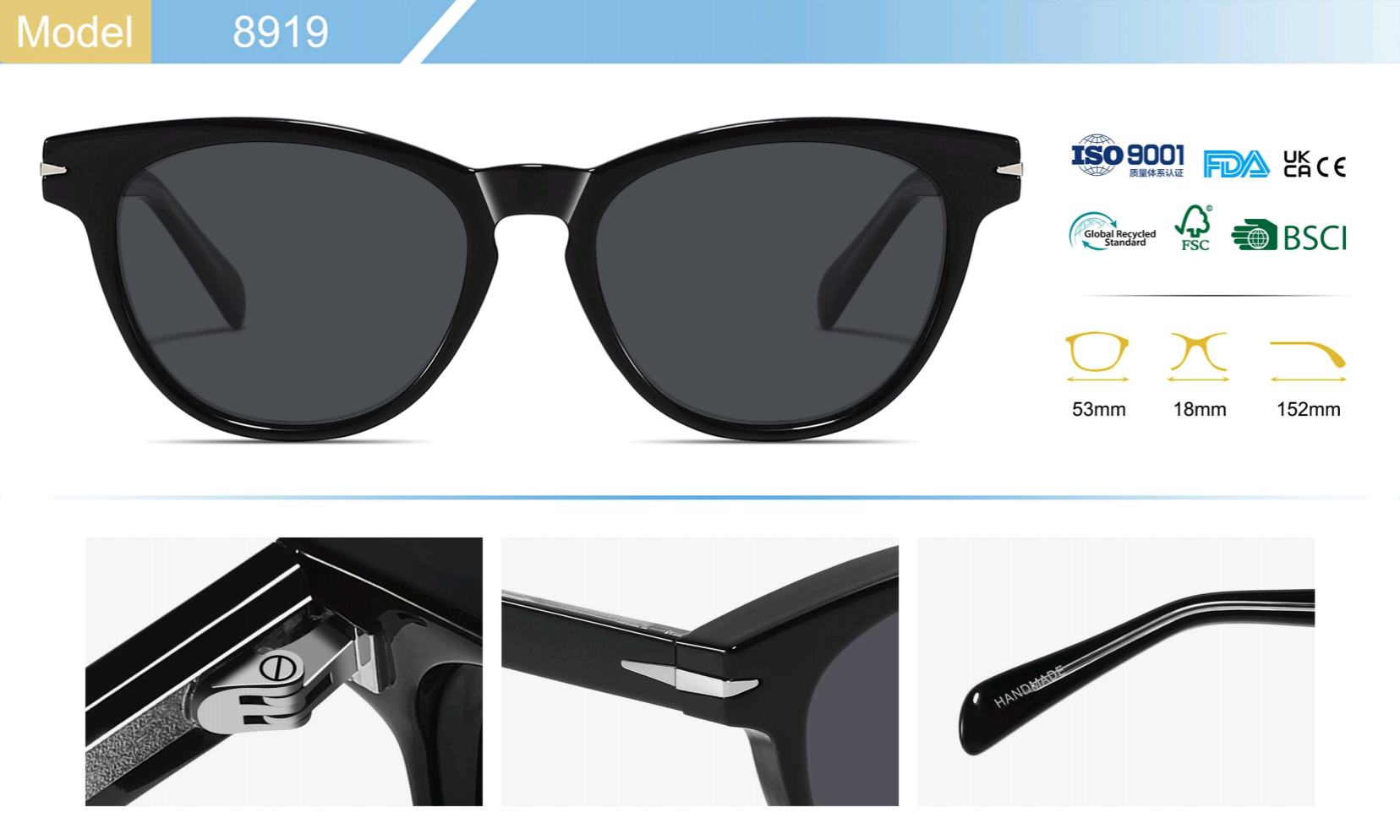 Bohemian cat-eye luxury sunglasses elegant nylon frames unisex UV protection lightweight anti-glare music festival picnic cafe hopping pj2