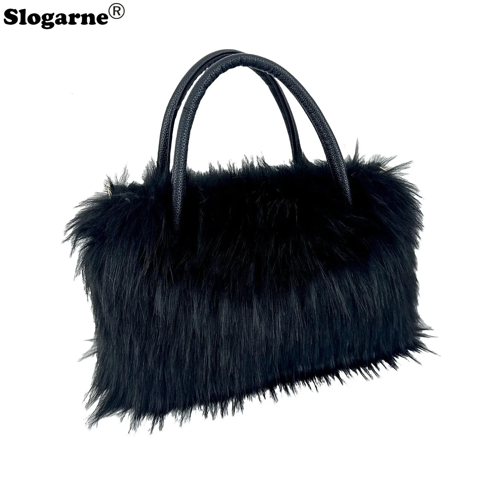 Women Fox Fur Handbag Ladies Winter Soft Fluffy Large Capacity Tote Bag y n Raccoon Shoulder Bags Backpacks 250811