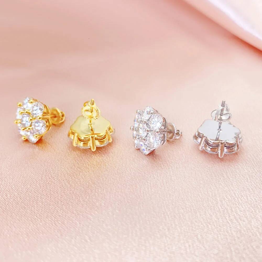 Serenity 7ct Big Moissanite Screw Earrings For Women Wedding Gift 100% S925 Sterling Silver Plated 18K Earrings Fine Jewelry GRA