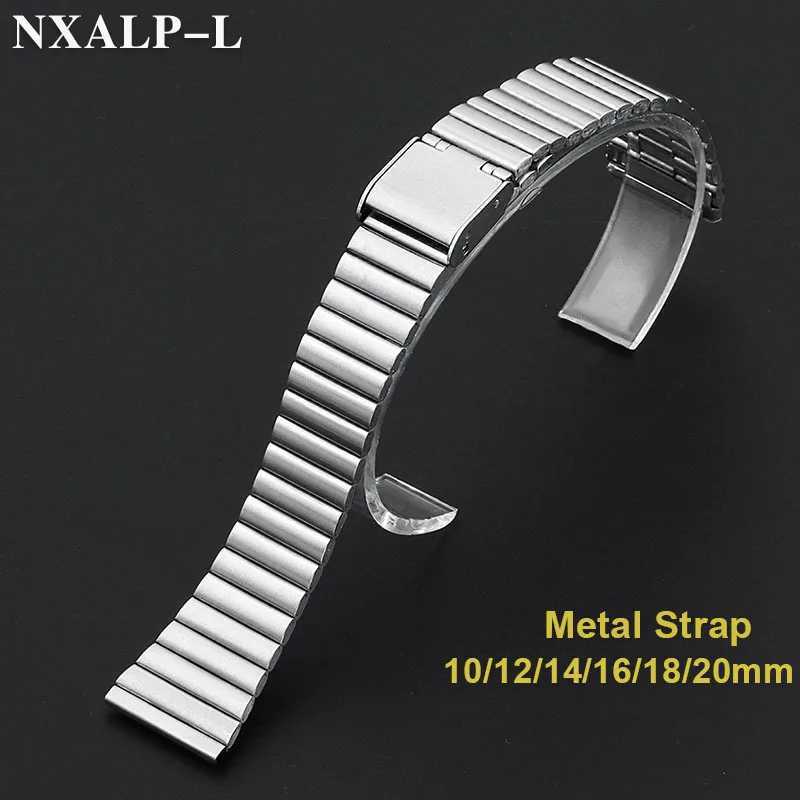 Universal Watch Strap 10mm 12mm 14mm 16mm 18mm 20mm Stainless Steel Watch Band Ultra-thin Metal Bracelet Silver for Men Women W250811