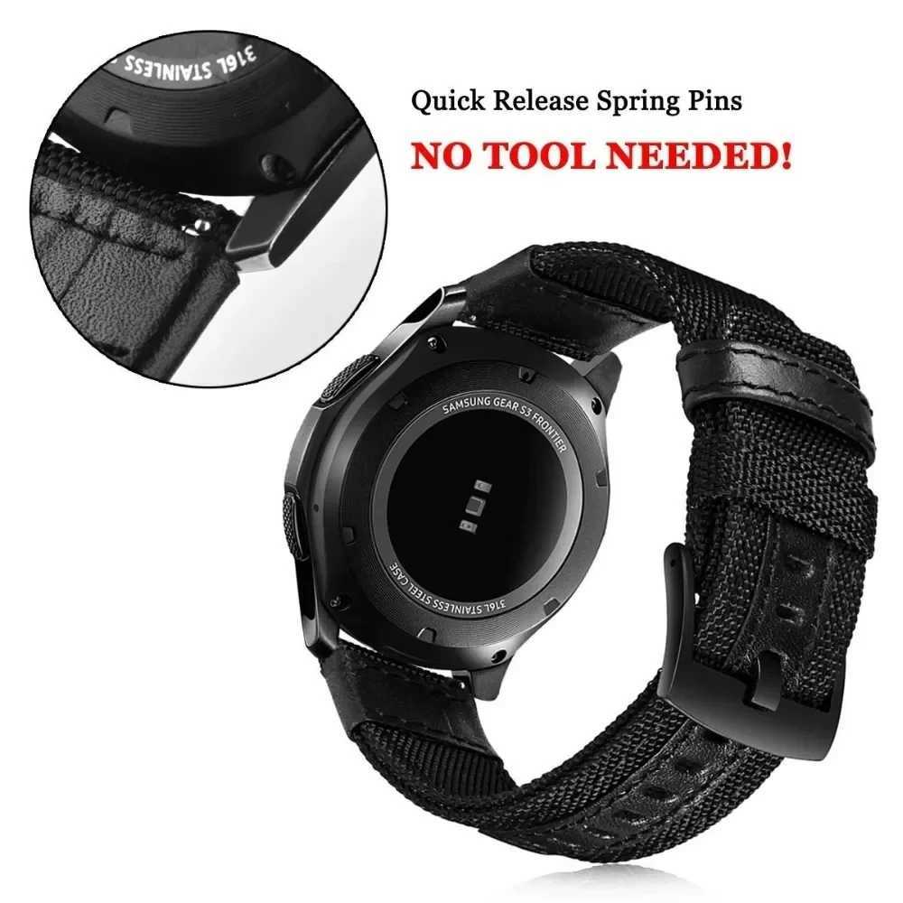 22mm 20mm Wrist Strap for Samsung Galaxy Watch 6 5 4 3 5Pro 40mm 44mm 42mm 46mm Gear S3 Frontier Classic Nylon Woven Sport Band W250811