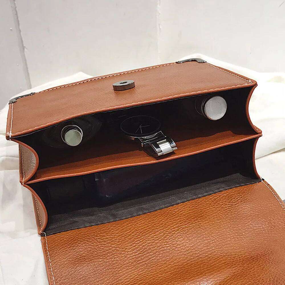 European Fashion Ladies Square Bags New Quality PU Leather Female Designer Totes Rivet Lock Chain Shoulder Messenger bags