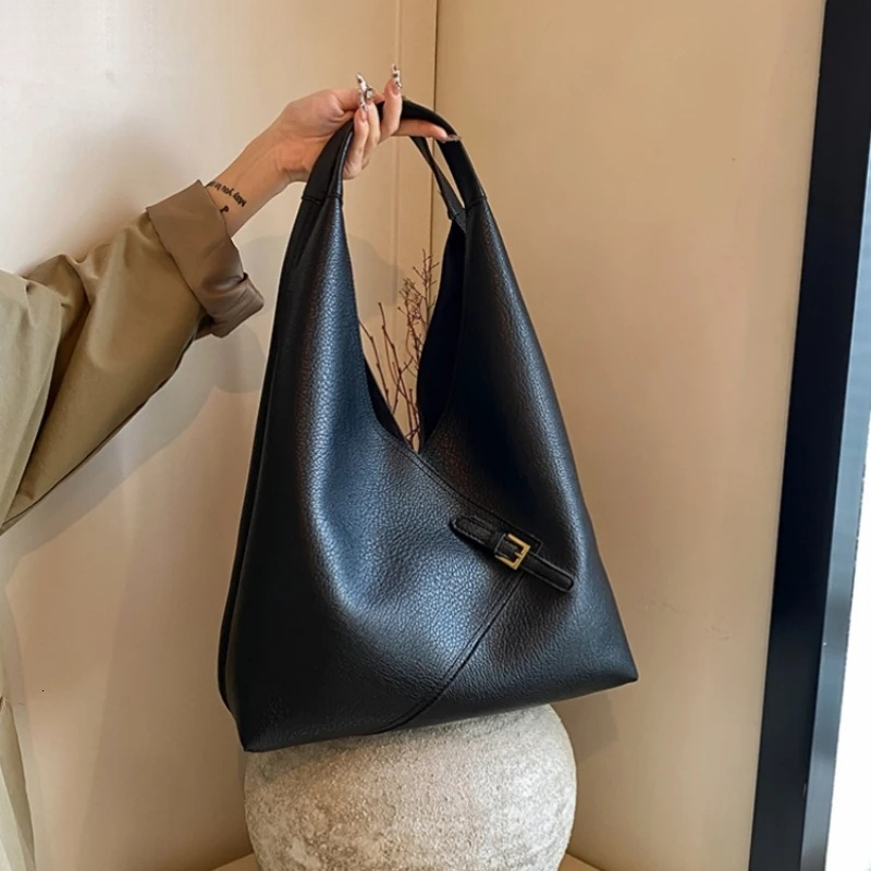 2025 Autumn New bag Lychee Pattern Women s Shoulder Bag Niche Design Soft PU Leather Large Capacity Handbag Autumn New Designer Bag Women s women s Cr