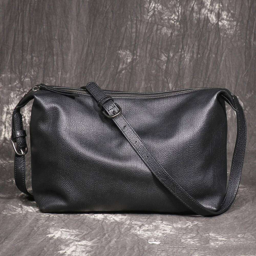 LUOKIR New Women's Genuine Leather Shoulder Fashionable Retro HOBO First Layer Cowhide Crossbody Underarm Bag