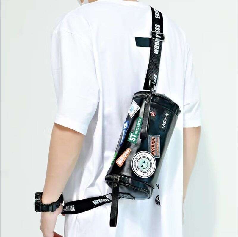 Crossbody Men New PU Women's Trendy Brand Versatile Bucket Letter Emblem Cylinder Shoulder Bag For Women