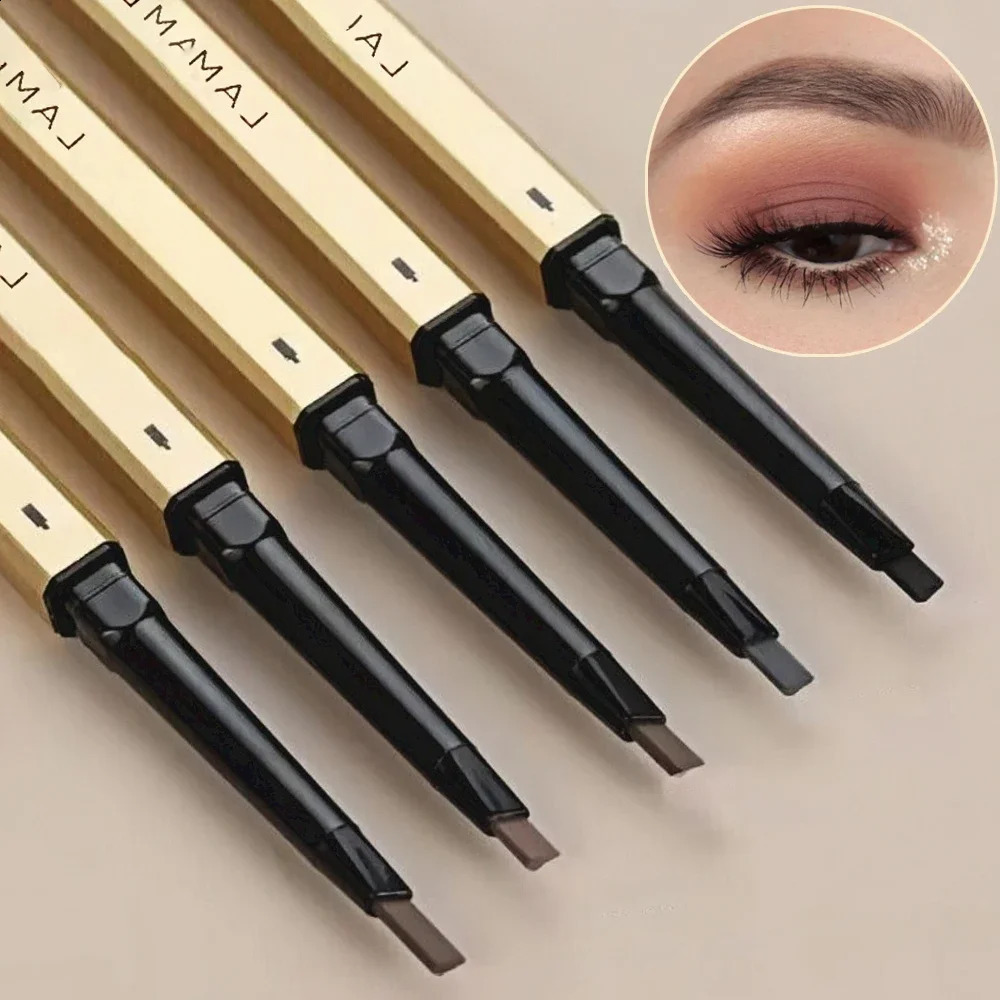 5 Colors With Brush Double Head Eyebrow Pencil Waterproof Smooth Eyebrow Stick Sweatproof Eyebrow Gel Tattoo Pencil Cosmetics 250809