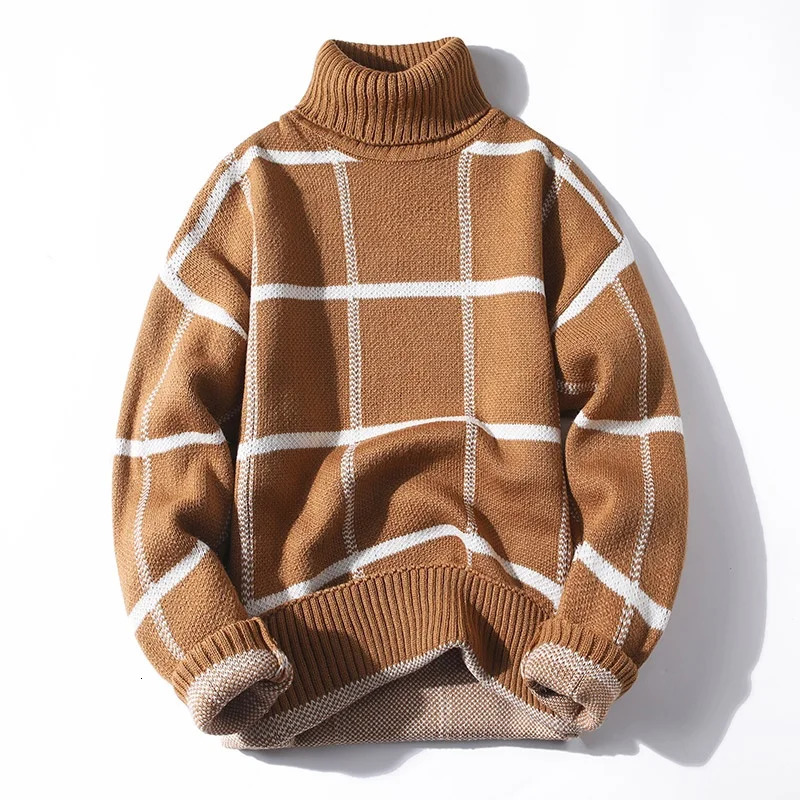 Sweaters men autumn style mens plaid warm sweater youth sweaters spring Mens wool pullovers size M3XL 250809