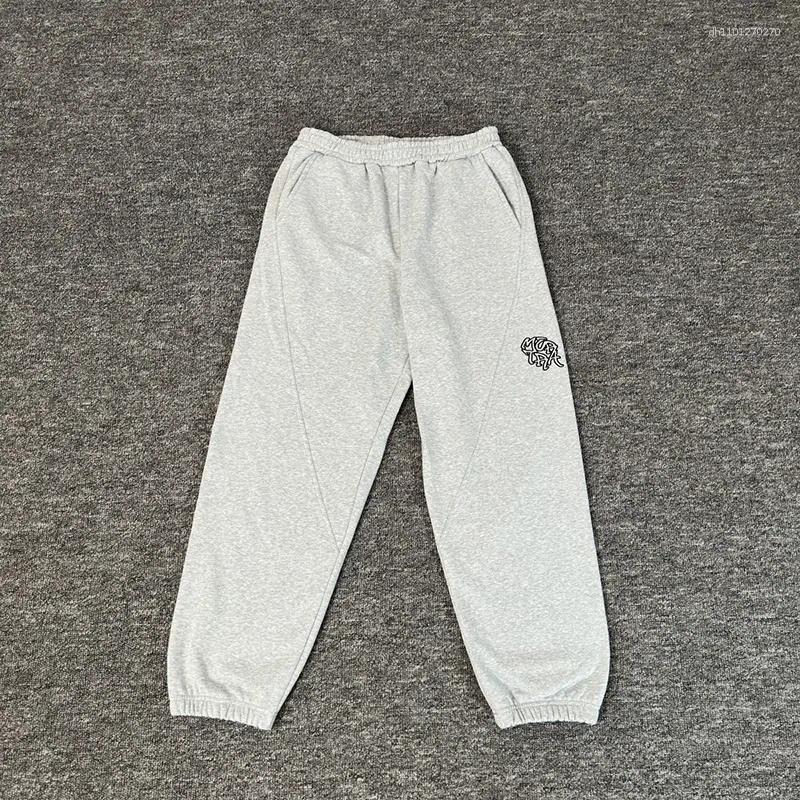 Men's Pants High Quality Cotton Gray Jogger Drawstring Sweatpants Men Women Couple Fashion Logo Embroidery Casual