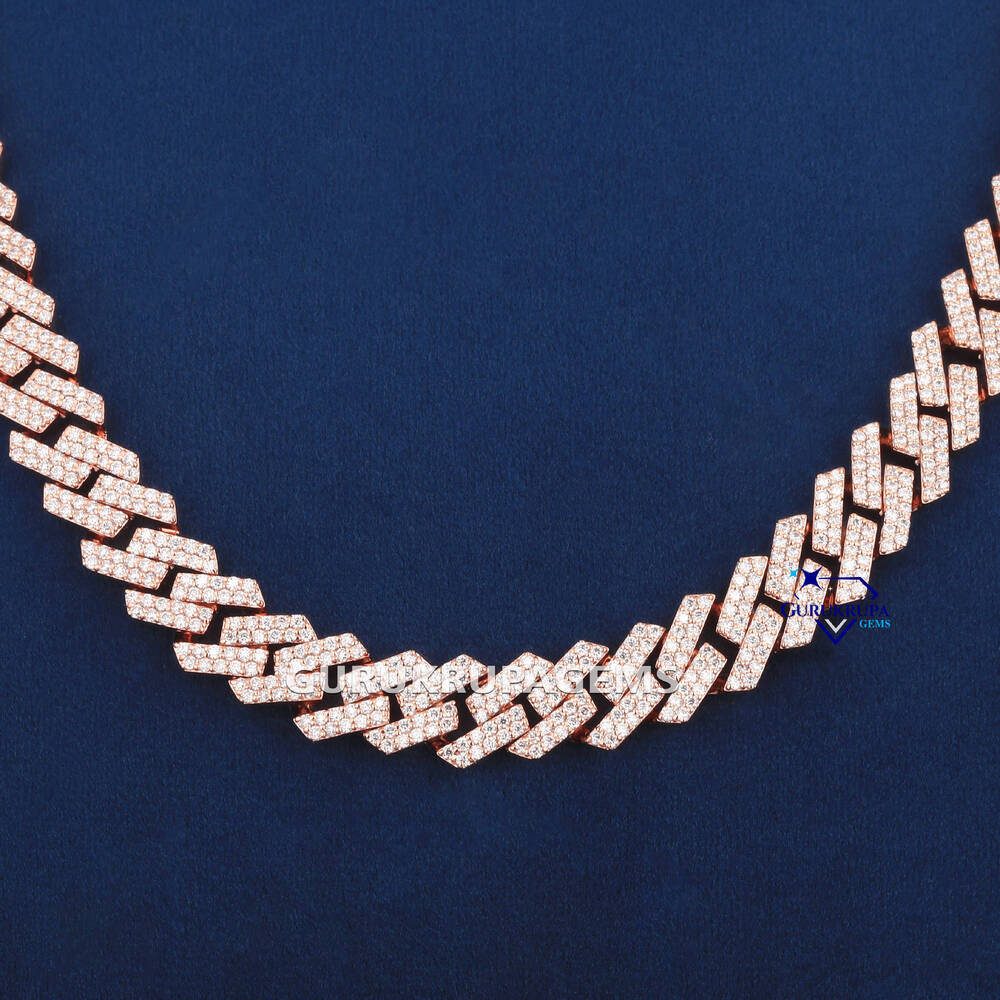 Timeless Glow Moissanite Diamond Chain Perfect Blend of Sophistication and Street Style Crafted Precision in 925 Sterling Silver