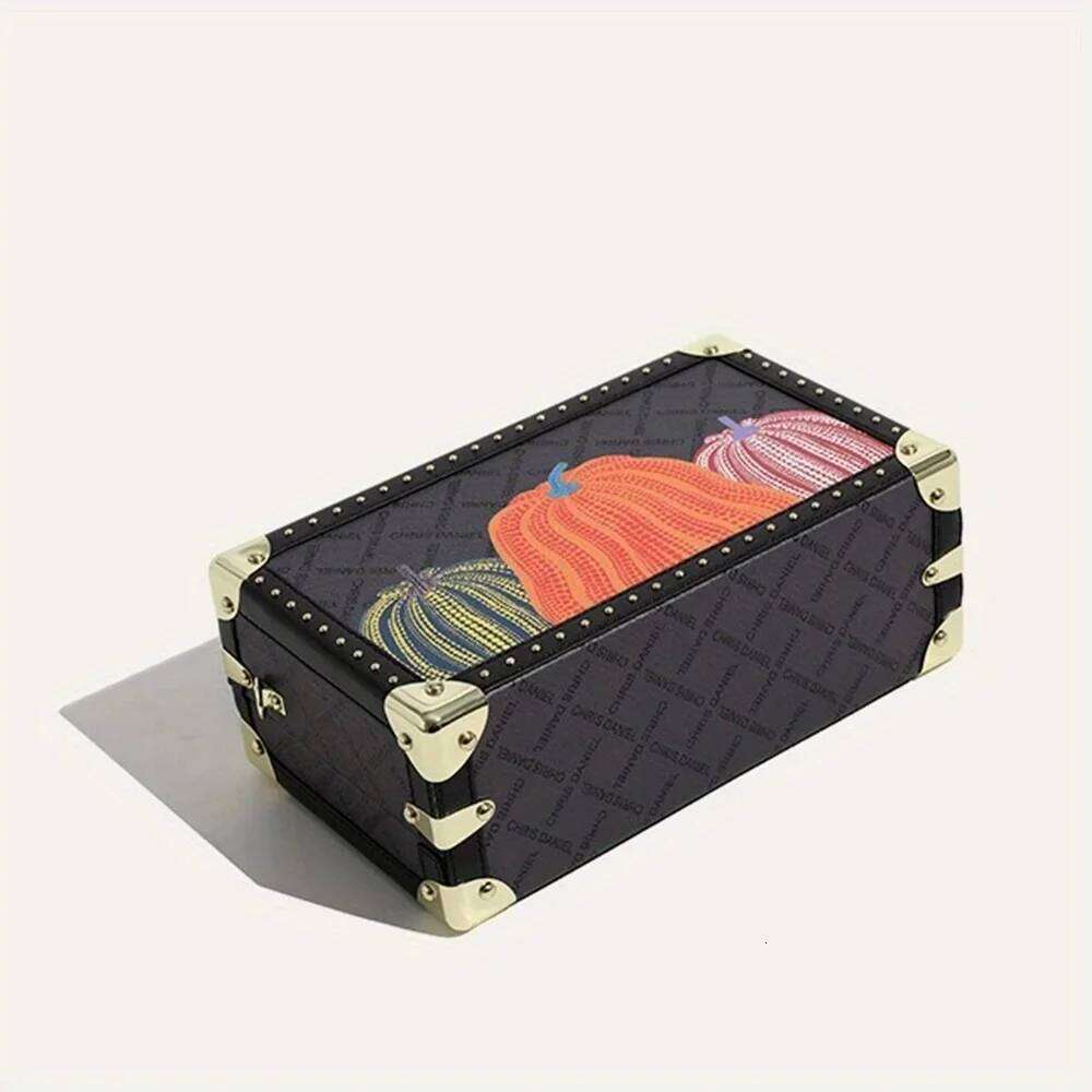 Fashion Pumpkin Printed Box 2025 New Handheld Women's European and American Trendy Single Shoulder Crossbody Bag