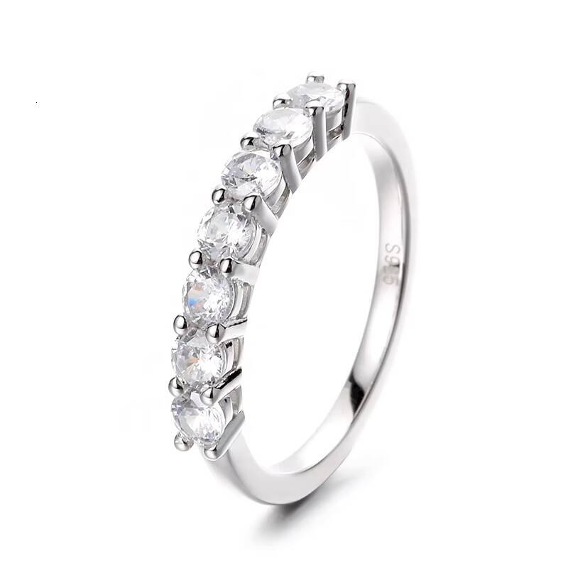 Wholesale GRA 925 Sterling Fine Jewelry Rhodium Plated VVS Moissanite Hot Stackable Ring for Women Wedding Korean Style