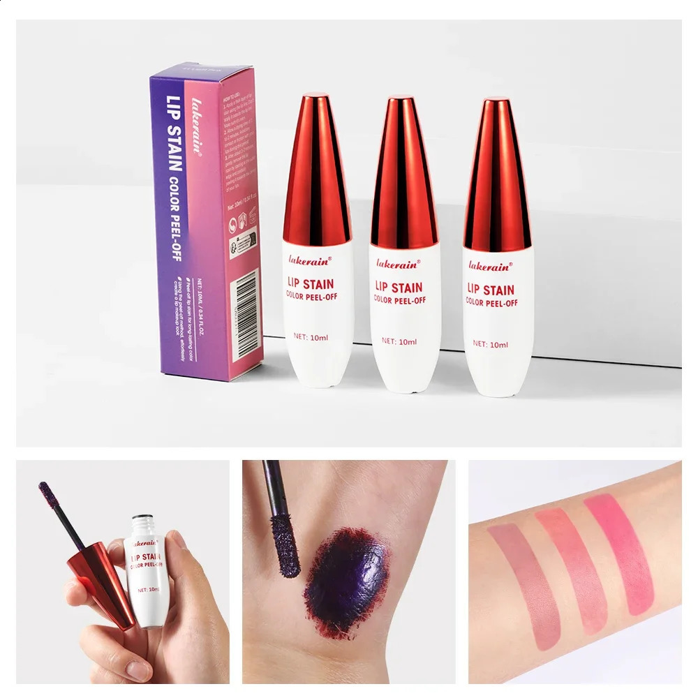 Peel Off Rose Pink Lip Gloss Matte Outline Contour Tattoo Lip Stain Waterproof Transfer Resistant Tear Off Natural Lip Tint 250809