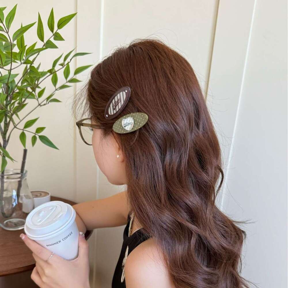 Alline New Korean Style Polka Dot Heart Duckbill Letter Plaid Side Clip Hairpin Dopamine Cute Hair Accessories