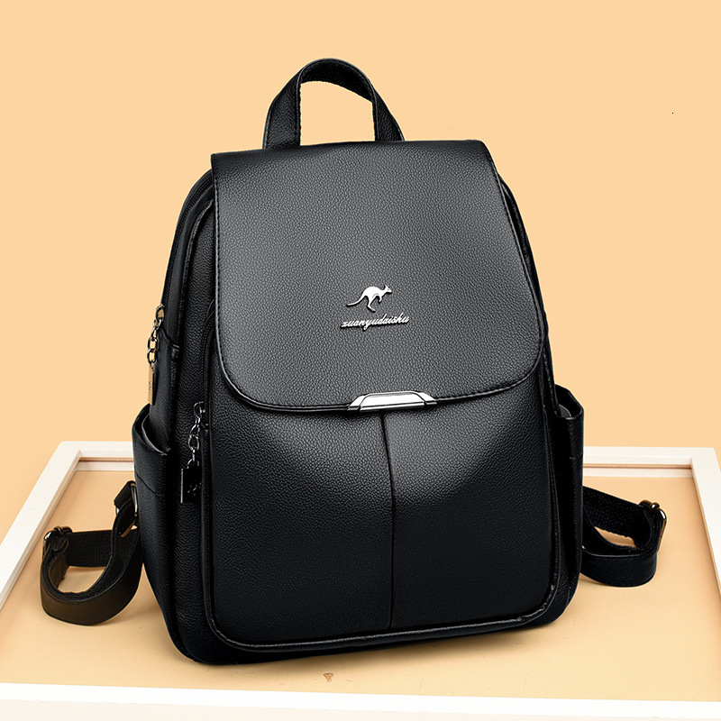 Soft Leather Women's New Korean Version Large Capacity Ladies Backpack fashion Commuter Travel Schoolbag ddmymoon