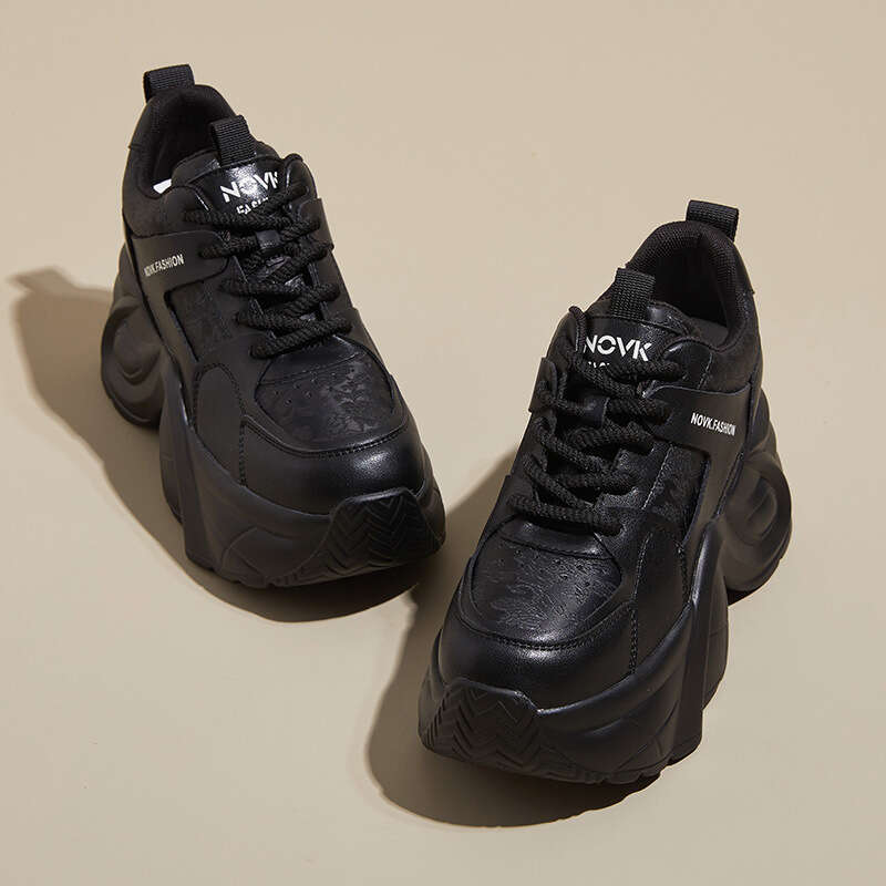 High-End Style Outdoor 2025 Designer Shoe Autumn New Thick-Soled Height-Increasing Dad Sneakers for Women Casual Genuine Leather Sports Shoes