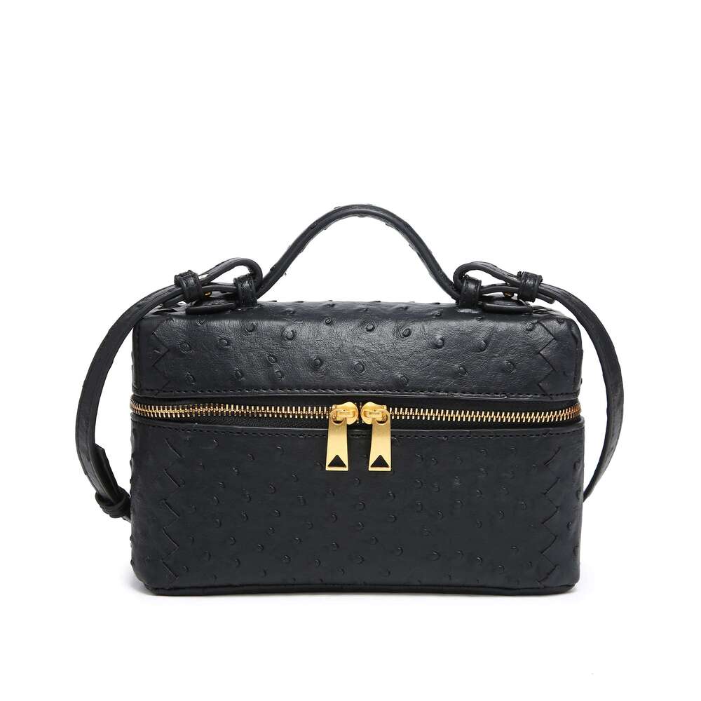 Fashion Brand Women Handbags 2025 Small Box Bucket Bag High Quality Ostrich PU Leather Single Shoulder Bags
