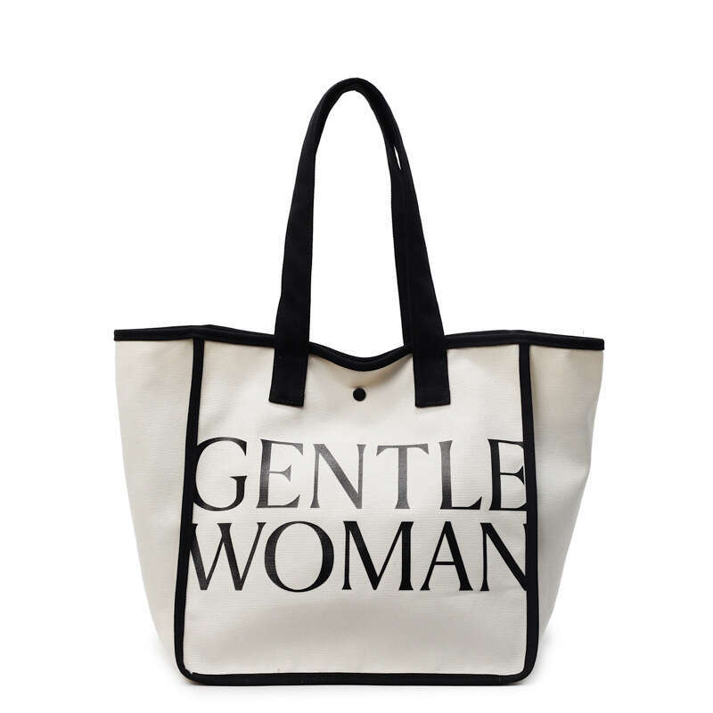 Designer Bags Tote Korean Style Casual Versatile Lazy Large Capacity Canvas Bag Artistic Fashion Print Simple Handbag