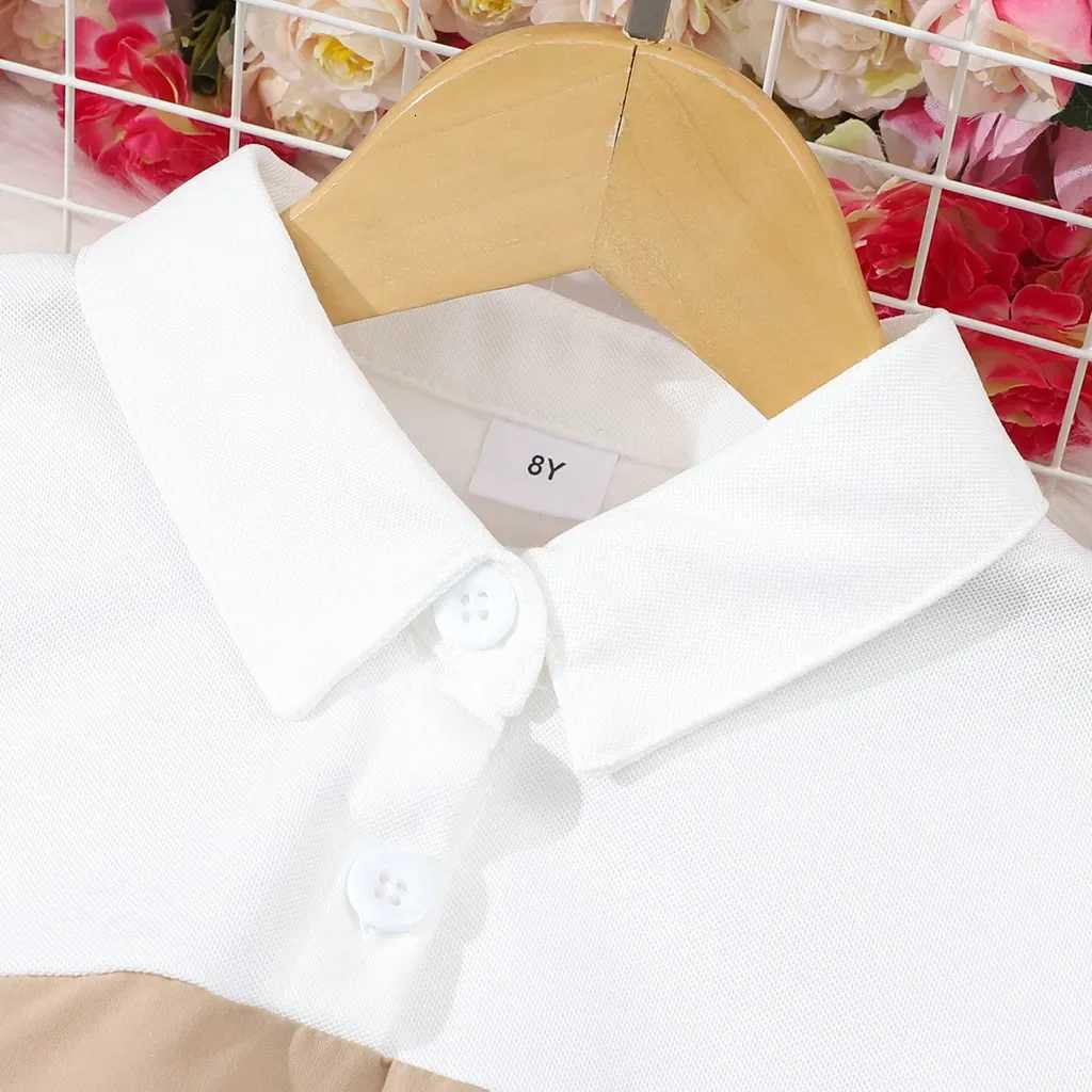 New Retro Khaki Kids Girl Dress Summer Elegant Vacation Casual Birthday Party Children Princess Dresses 4 5 6 7 8 9 10 11 12 Years W250811