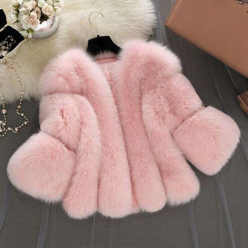 Clothing women's coat fox fur short seven quarter sleeved fur