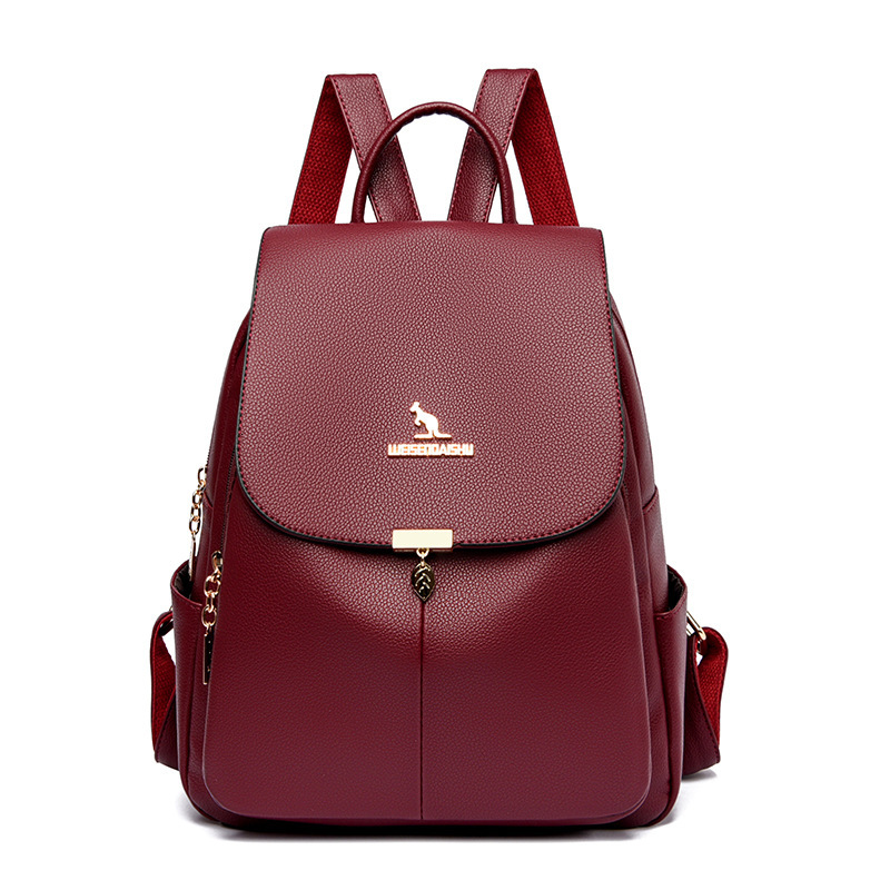 Soft Leather Women 2025 New High-end Casual Large Capacity Backpack Fashion Travel Student School Bag ddmymoon