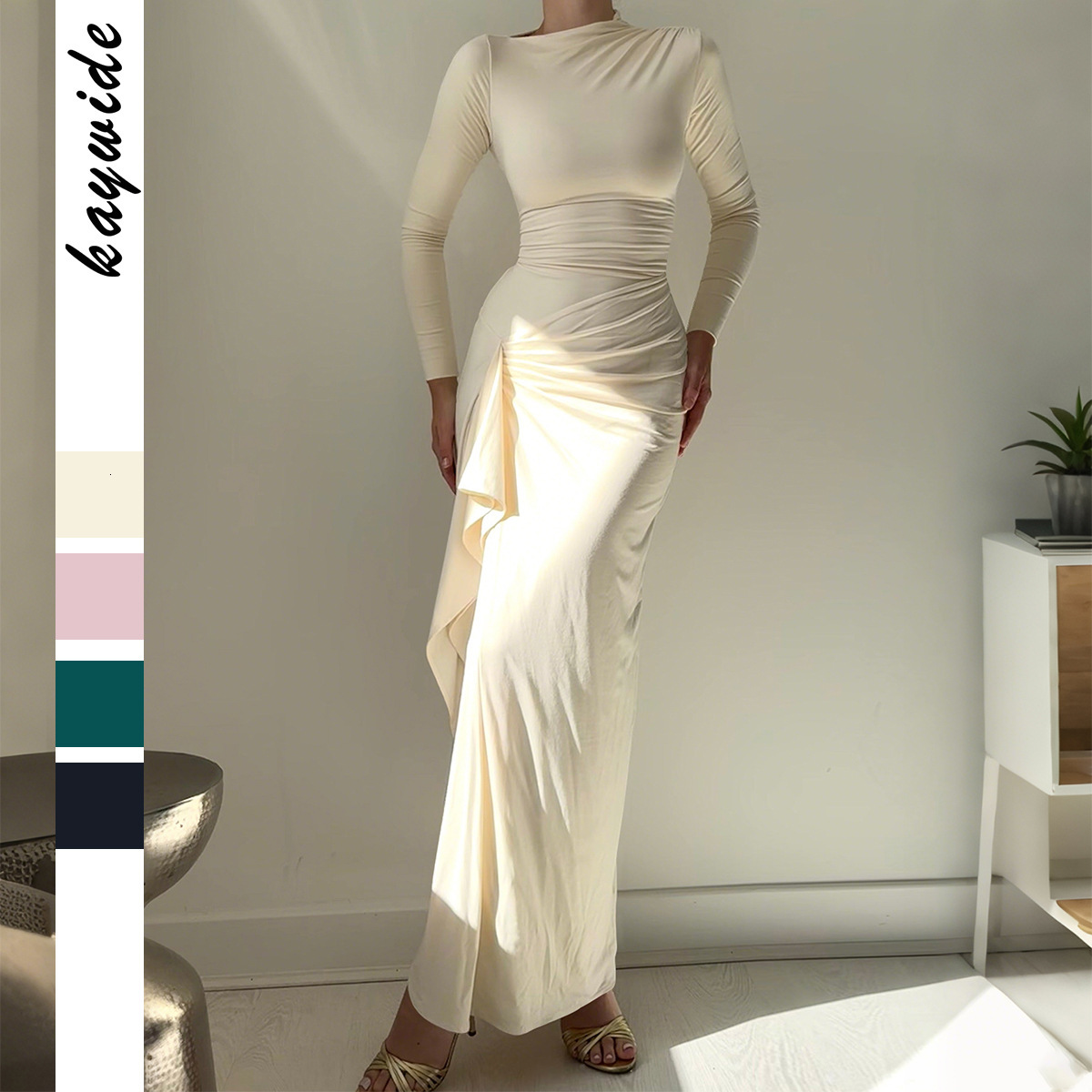 Y2K Hot Girl Style Short Sleeve Long Dress Women's Clothing 2025 Autumn Winter