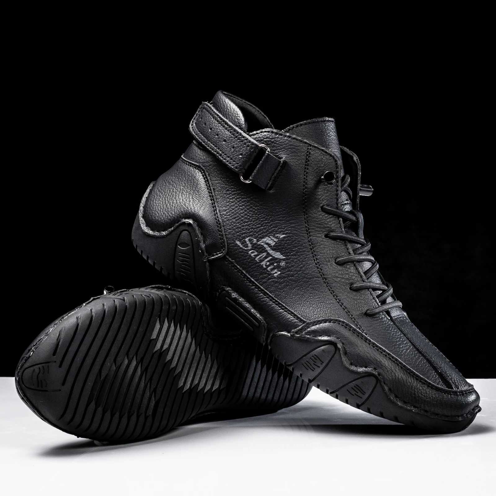 2025 New Handmade Men Boots Design Sneakers Men Outdoor Non-Slip Casual Leather Men Shoes Ankle Boots Breathable Hot Sale W250811