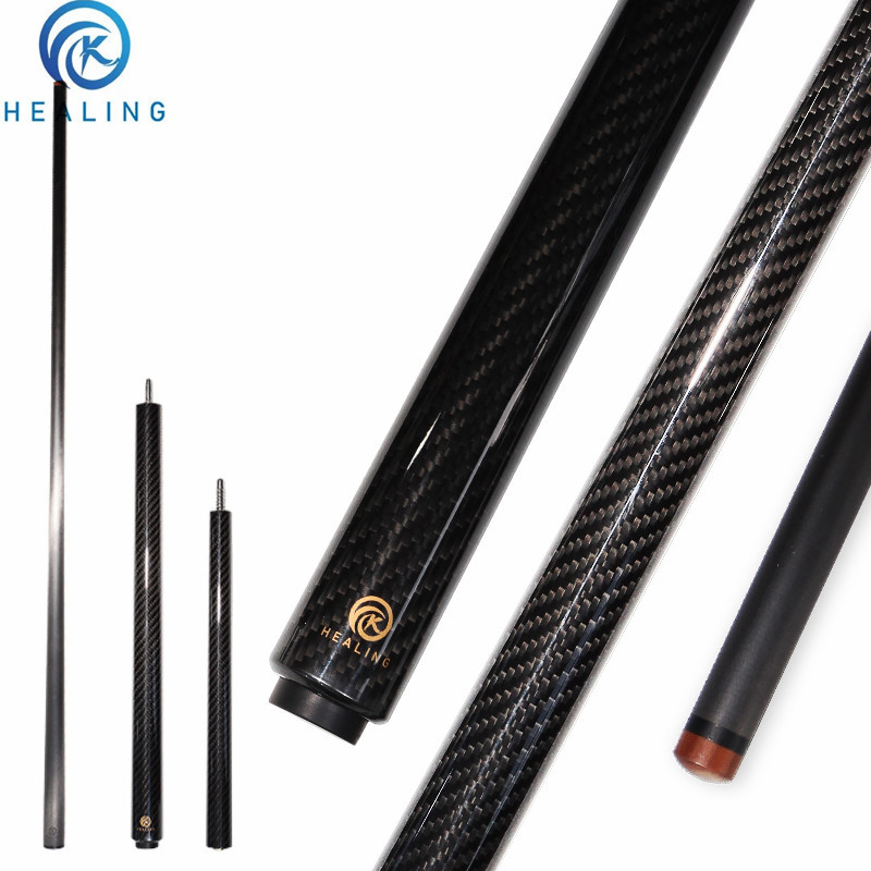OKHEALING 100% Carbon Fiber 3pcs Break Jump Cue, Black Technology Low Deflection Billiard Cue Stick, Bakelite Tip, Total Length 58in/147cm, 20oz
