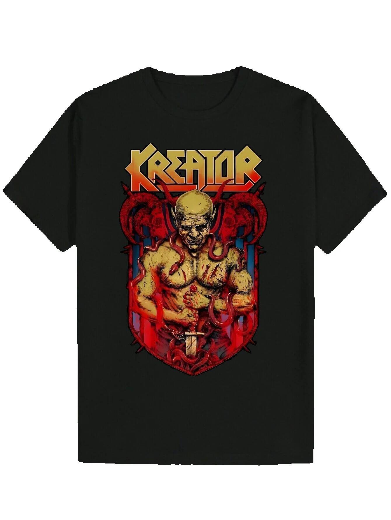 Men's Summer Casual Round Neck Polyester T-Shirt with Band Graphic Print, Short Sleeve, Regular Fit, Suitable for Adults - Black, Bold Red and Go