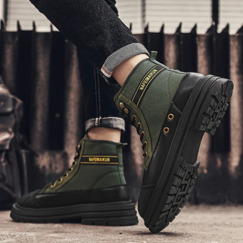 Canvas Shoes Men summer High top labor protection wear resistant boots Breathable work site work boots 250805